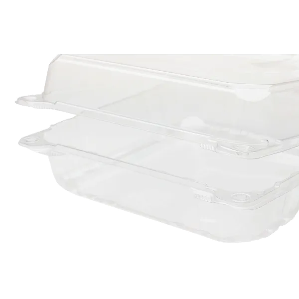 Karat 9''x9'' PET Plastic Hinged Containers, Clear - 200 pcs