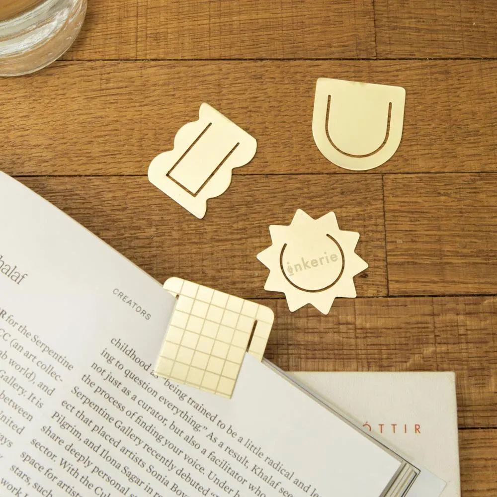 Kikkerland Brass Bookmarks 4pk