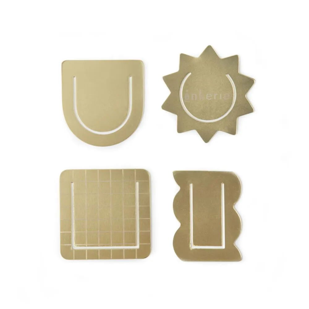 Kikkerland Brass Bookmarks 4pk