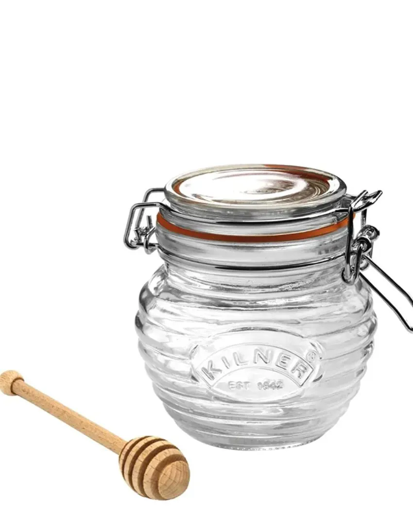 Kilner Glass Honey Pot With Beech Wood Dipper | 400ml