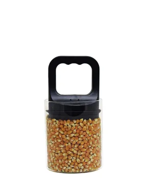 Kitchen Life Small Borosilicate Canister With Black Handle - Clear