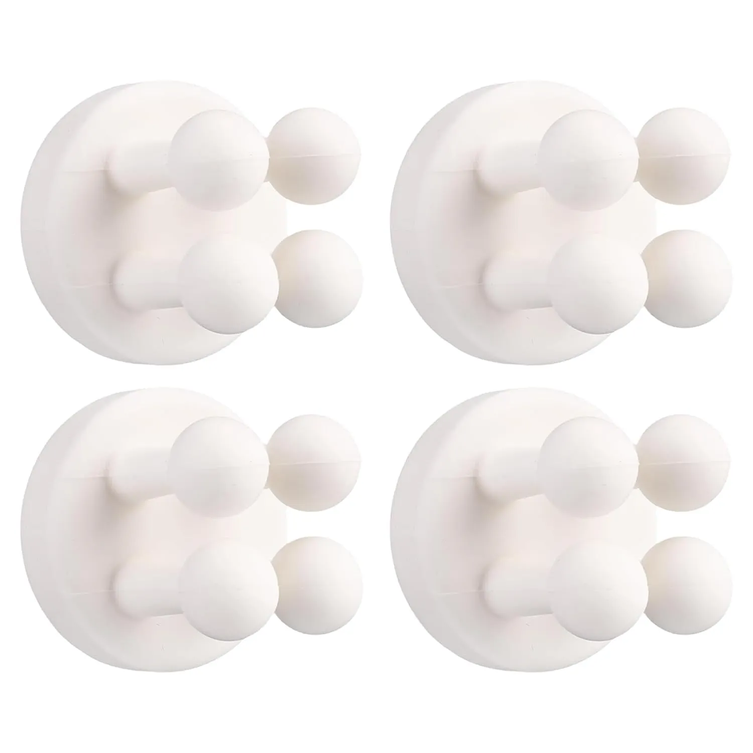 Kuber Industries Sticky Hooks for Wall|Premium PP Build|Durable|Self Adhesive Hook for Easy Installation|Multi-Purpose Wall Hooks for Bathroom, Kitchen, Bedroom|Set of 4|77006 (W)|White (Pack of 4)