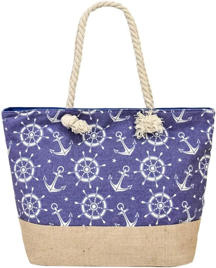 Large Beach Travel Canvas Tote Cute Shoulder Shopping Bag