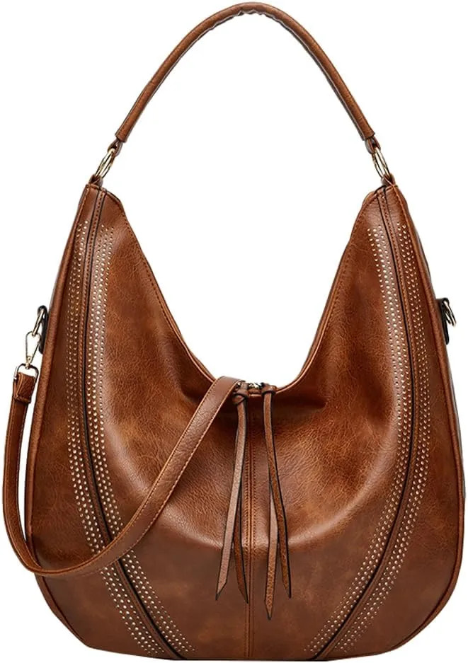 Large Crossbody Bags for Women Vintage Vegan Leather Shoulder Handbags Purse and Wallet Set Casual Totes Hobo Purses