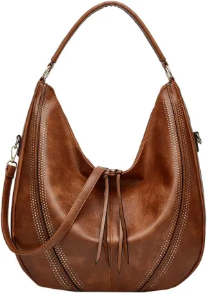 Large Crossbody Bags for Women Vintage Vegan Leather Shoulder Handbags Purse and Wallet Set Casual Totes Hobo Purses