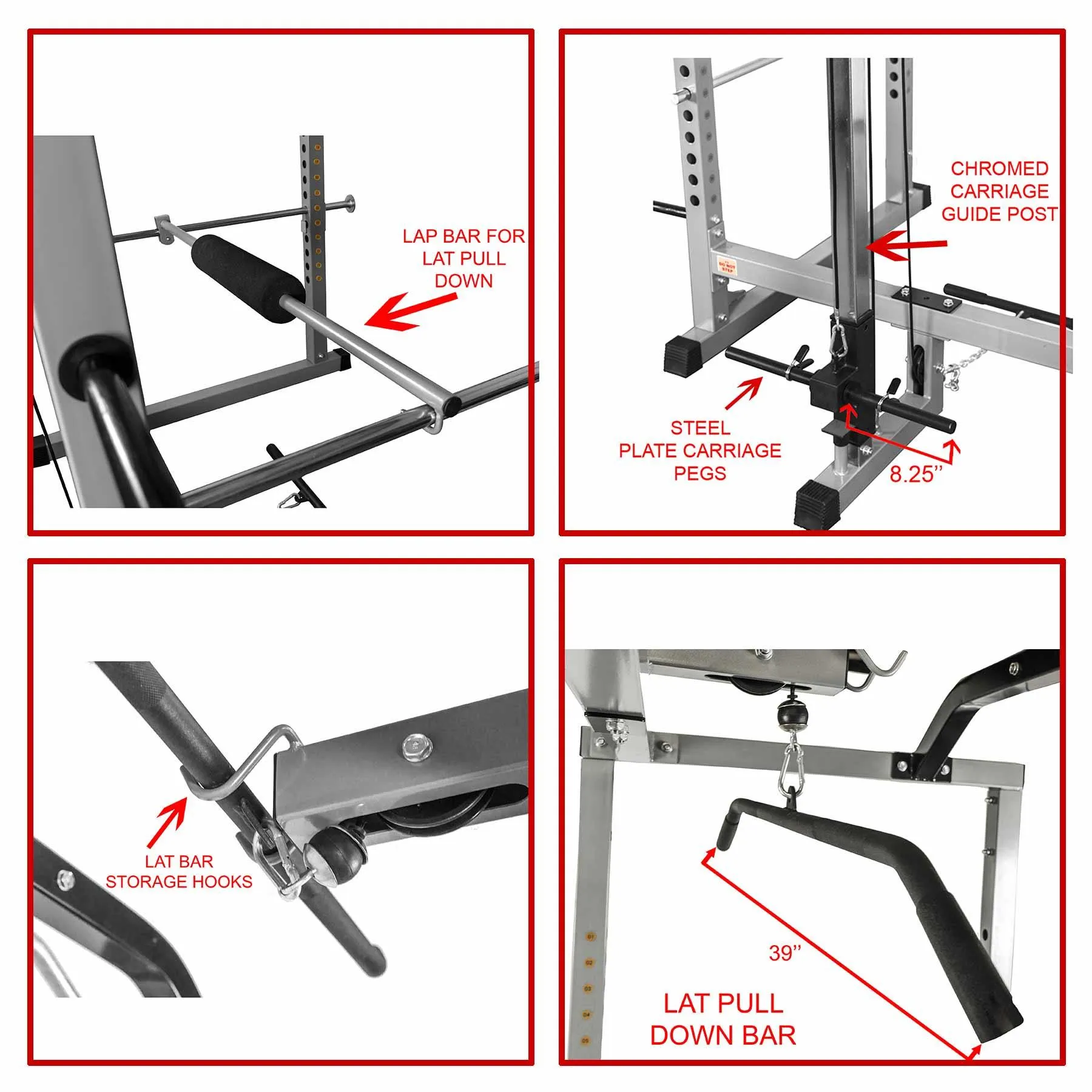 Lat Pull Attachment for Pro 2.5x2.5 Power Rack