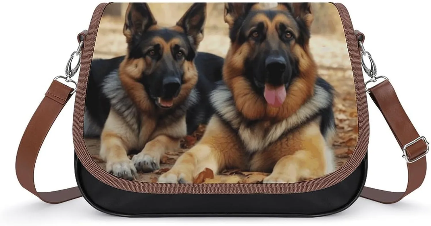 Leather Bag German Shepherd Dog1 Soft Faux Leather Handbag Shoulder Bag Women's Leather Wallets And Handbags Top Handle Satchels