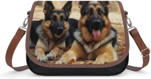 Leather Bag German Shepherd Dog1 Soft Faux Leather Handbag Shoulder Bag Women's Leather Wallets And Handbags Top Handle Satchels