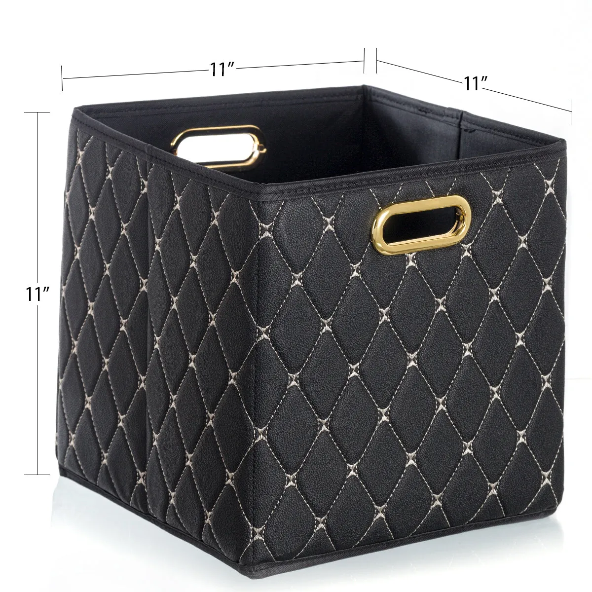 Leather Basket, Black (Wholesale)