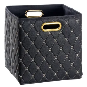 Leather Basket, Black (Wholesale)