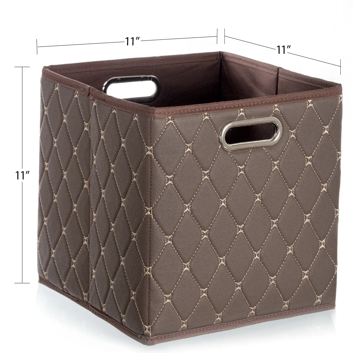 Leather Basket, Brown