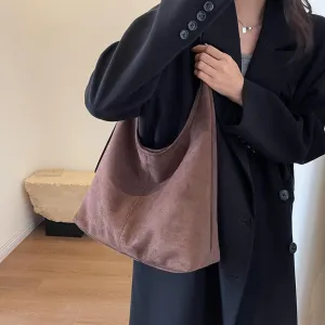Leather Hobo Bags for Women Brown Purses Suede Purse Slouchy Tote Bag Suede Tote Bag Fall Purses Handbag,B