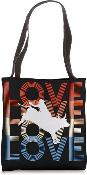 Love Rodeo Cowboy Wild West Horseman Lasso Boots Saddle Tote Bag