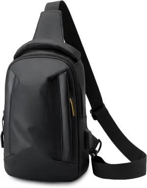 Men Crossbody sling bag Chest messenger pack with USB