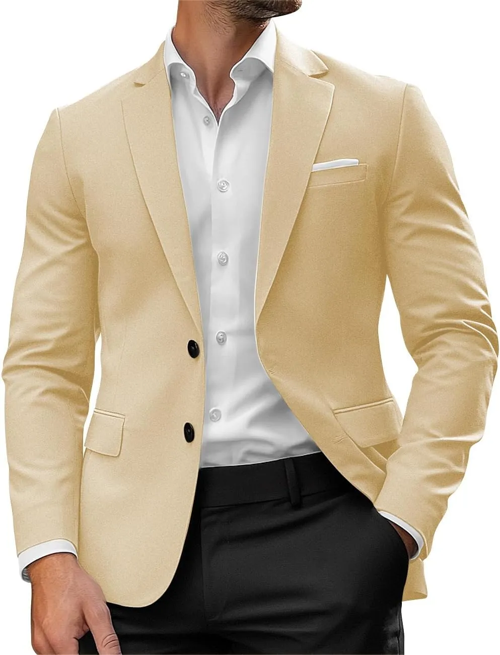 Mens Blazer Casual Sport Coats for Men Slim Fit Two Button Lightweight Suit Jacket for Business Wedding Prom