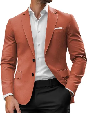 Mens Blazer Casual Sport Coats for Men Slim Fit Two Button Lightweight Suit Jacket for Business Wedding Prom
