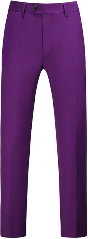 Mens Casual Business Slim Fit Dress Pants Skinny Stretch Flat Front Chinos Pants Basic Straight Leg Golf Suit Pant