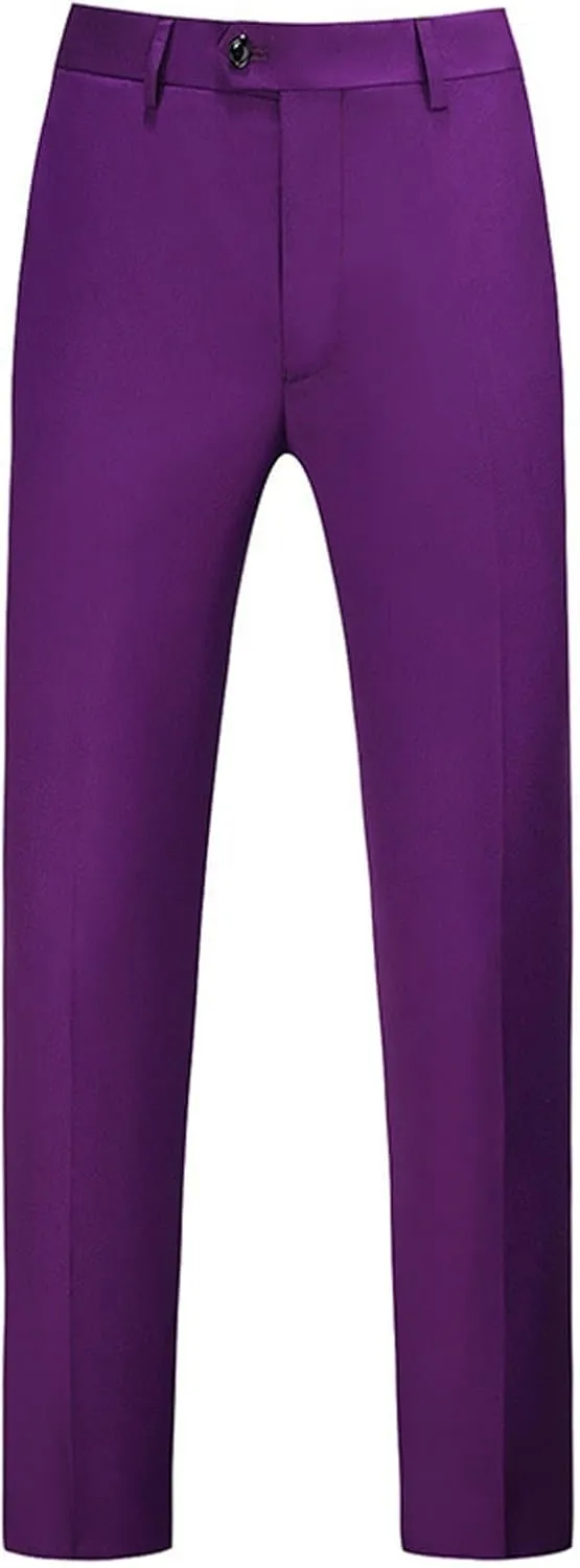 Mens Casual Business Slim Fit Dress Pants Skinny Stretch Flat Front Chinos Pants Basic Straight Leg Golf Suit Pant