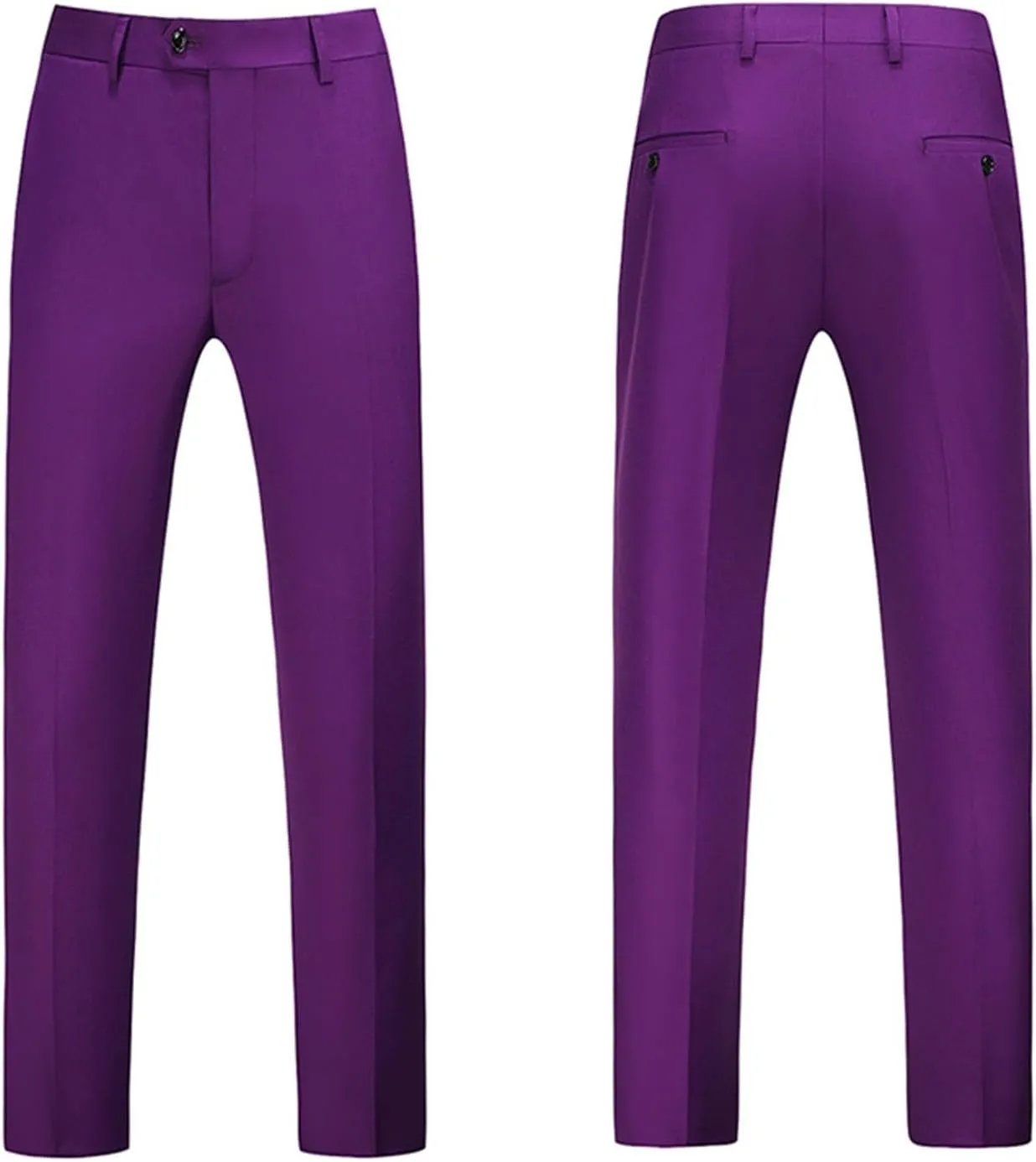 Mens Casual Business Slim Fit Dress Pants Skinny Stretch Flat Front Chinos Pants Basic Straight Leg Golf Suit Pant