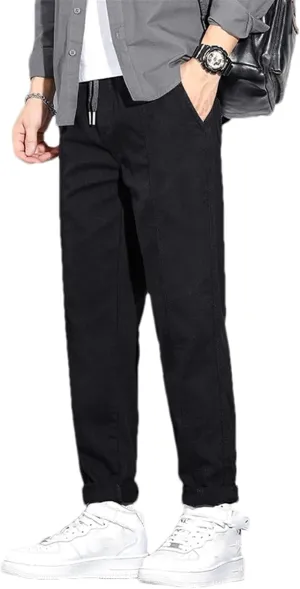 Men's Clothing Spring Summer Solid Harem Cargo Pants Men Waist Drawstring Casual Trousers Male Jogger Pants