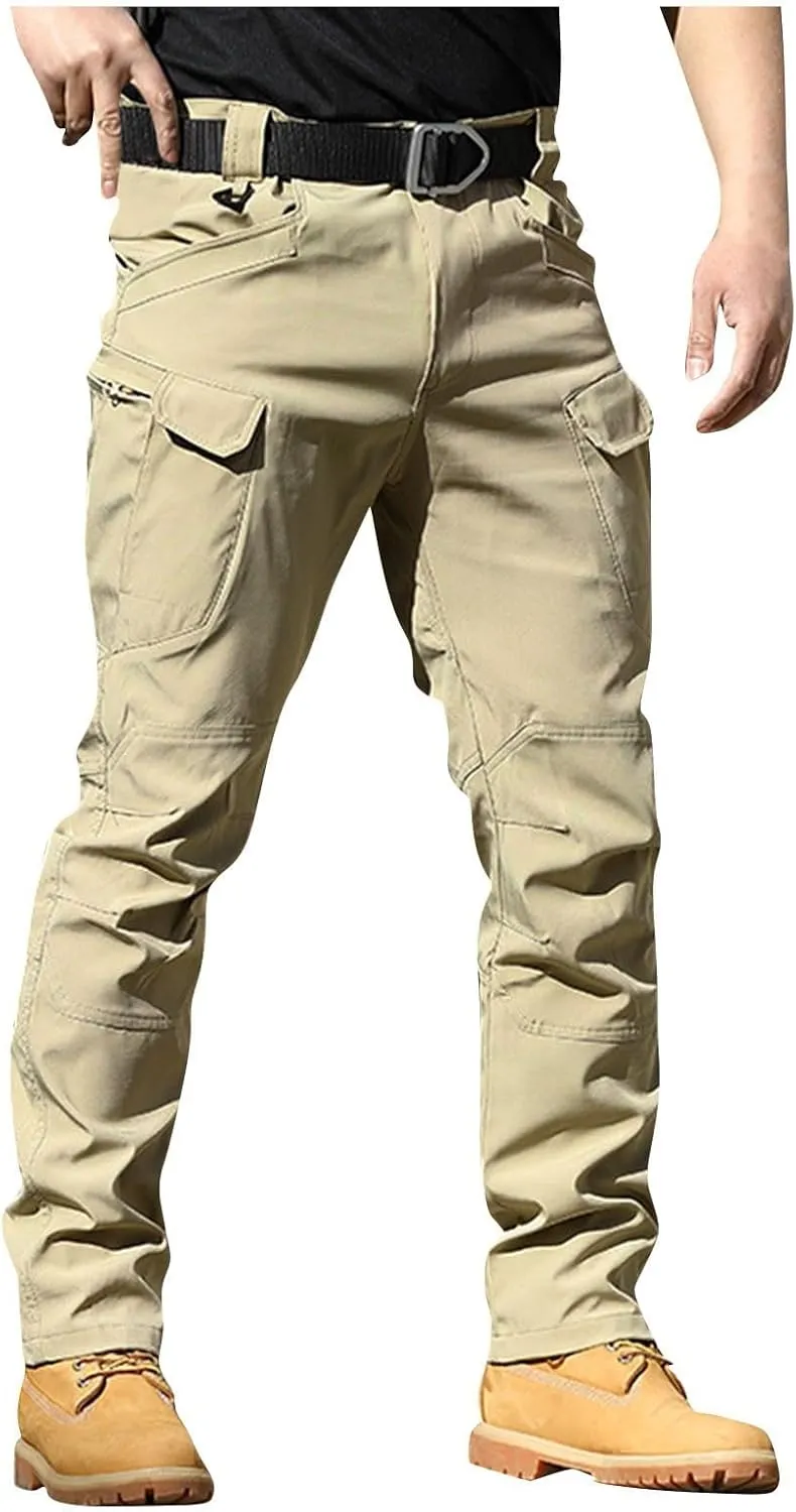 Mens Fall Fashion Hiking Tactical Pants Sweatpants Cargo Pants for Men City Special Service Pants with Pockets