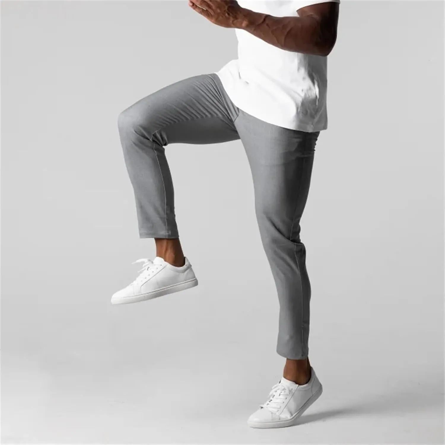 Mens Flat Front Dress Pant Fashion Slim Fit Stretch Tapered Golf Pant Casual Skinny Straight Leg Travel Slacks Chinos