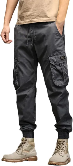 Men's Harem Pants Fashion Tactical Outdoor Active Workout Jogger Pants Drawstring Waist Hiking Work Pants Mens Cargos
