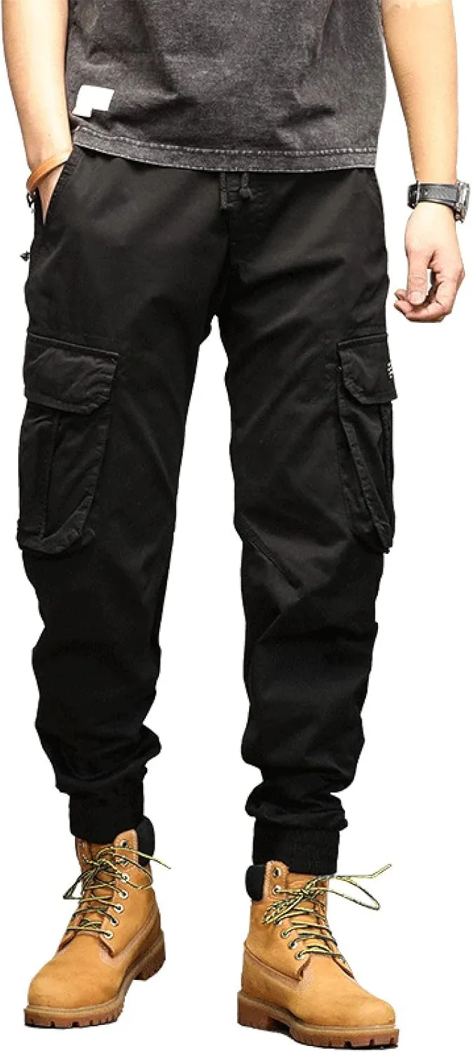 Men's Harem Pants Fashion Tactical Outdoor Active Workout Jogger Pants Drawstring Waist Hiking Work Pants Mens Cargos