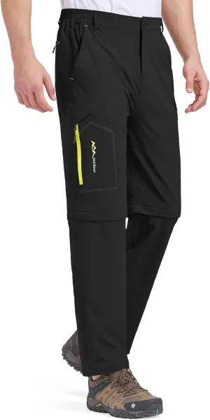 Mens Hiking Pants Convertible Quick Dry Lightweight Zip Off Outdoor Fishing Safari Pants