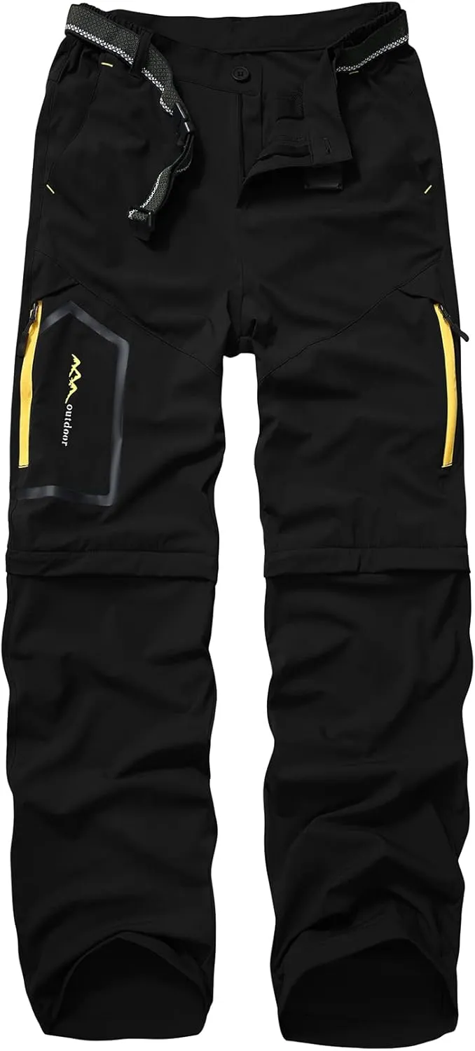 Mens Hiking Pants Convertible Quick Dry Lightweight Zip Off Outdoor Fishing Safari Pants
