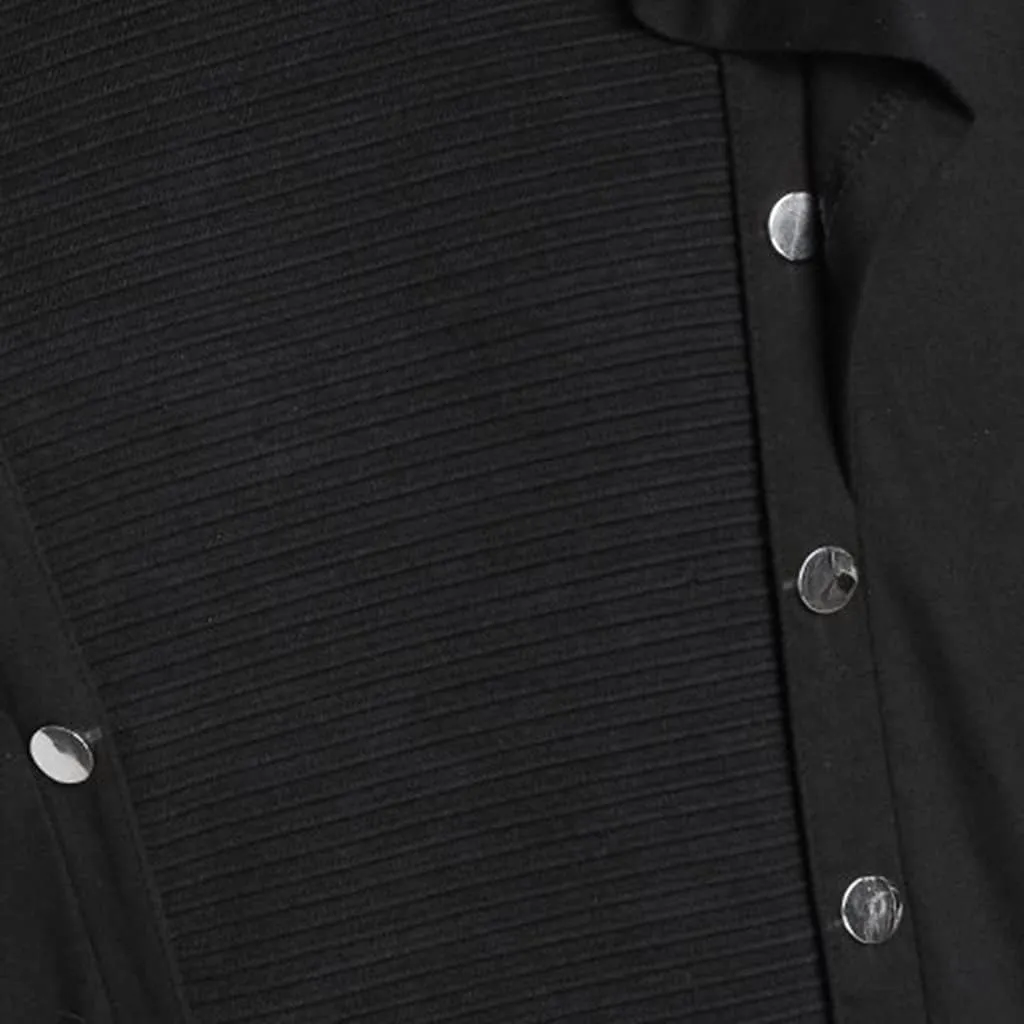 Mens Hooded Jacket Faux Leather Insert Button Up Coat Low Gothic Hoodie Long Button Coat Jackets Coats Men