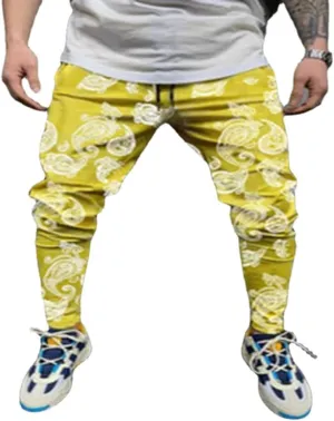 Men's Jogger Pants Streetwear Hip Hop Drawstring Joggers?Cashew Flowers Harem Cargo Pants