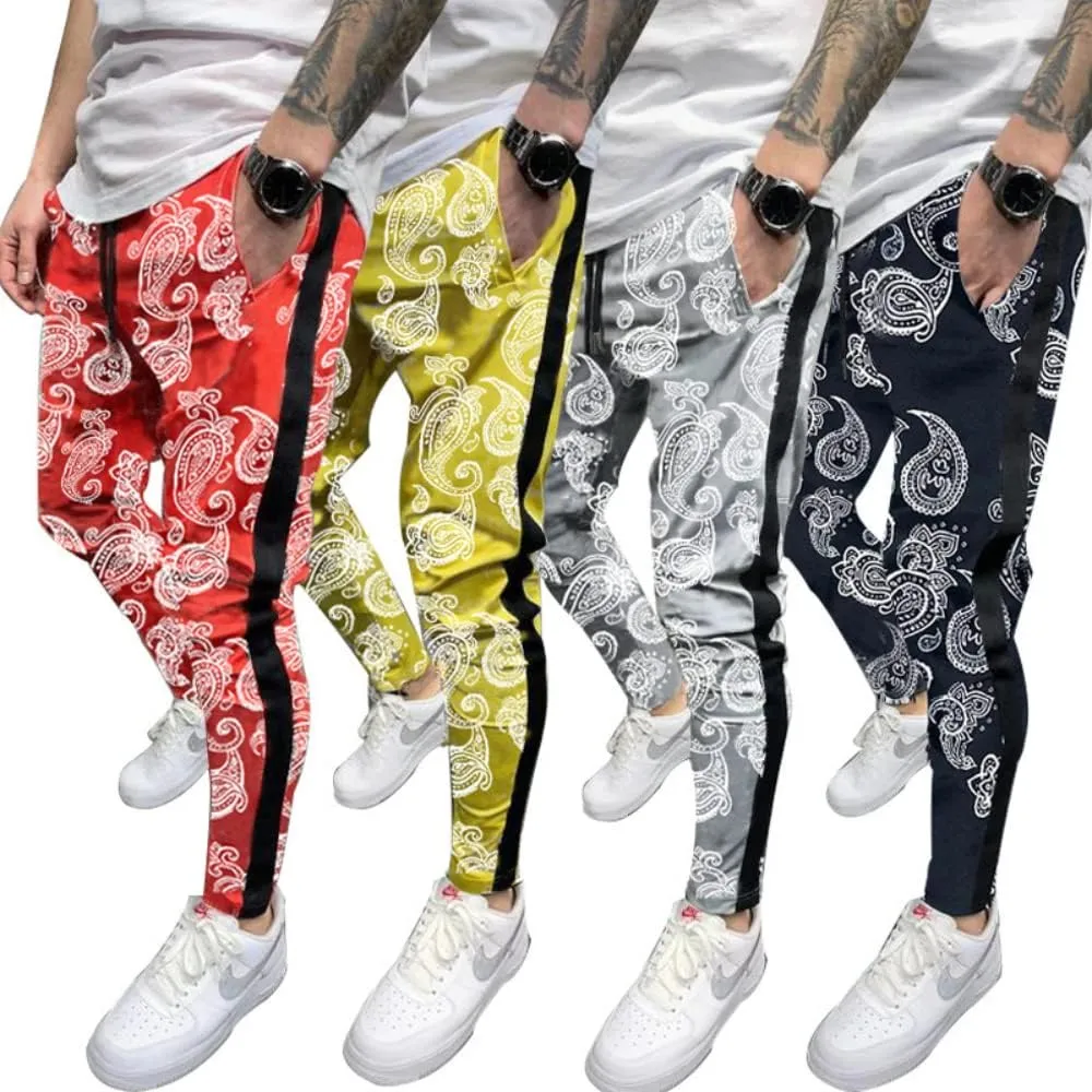 Men's Jogger Pants Streetwear Hip Hop Drawstring Joggers?Cashew Flowers Harem Cargo Pants