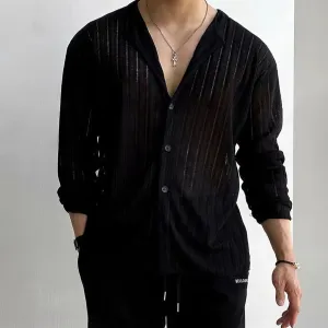 Mens Knitted Cardigan  V-Neck  Button Down  Regular Fit  Lightweight Breathable