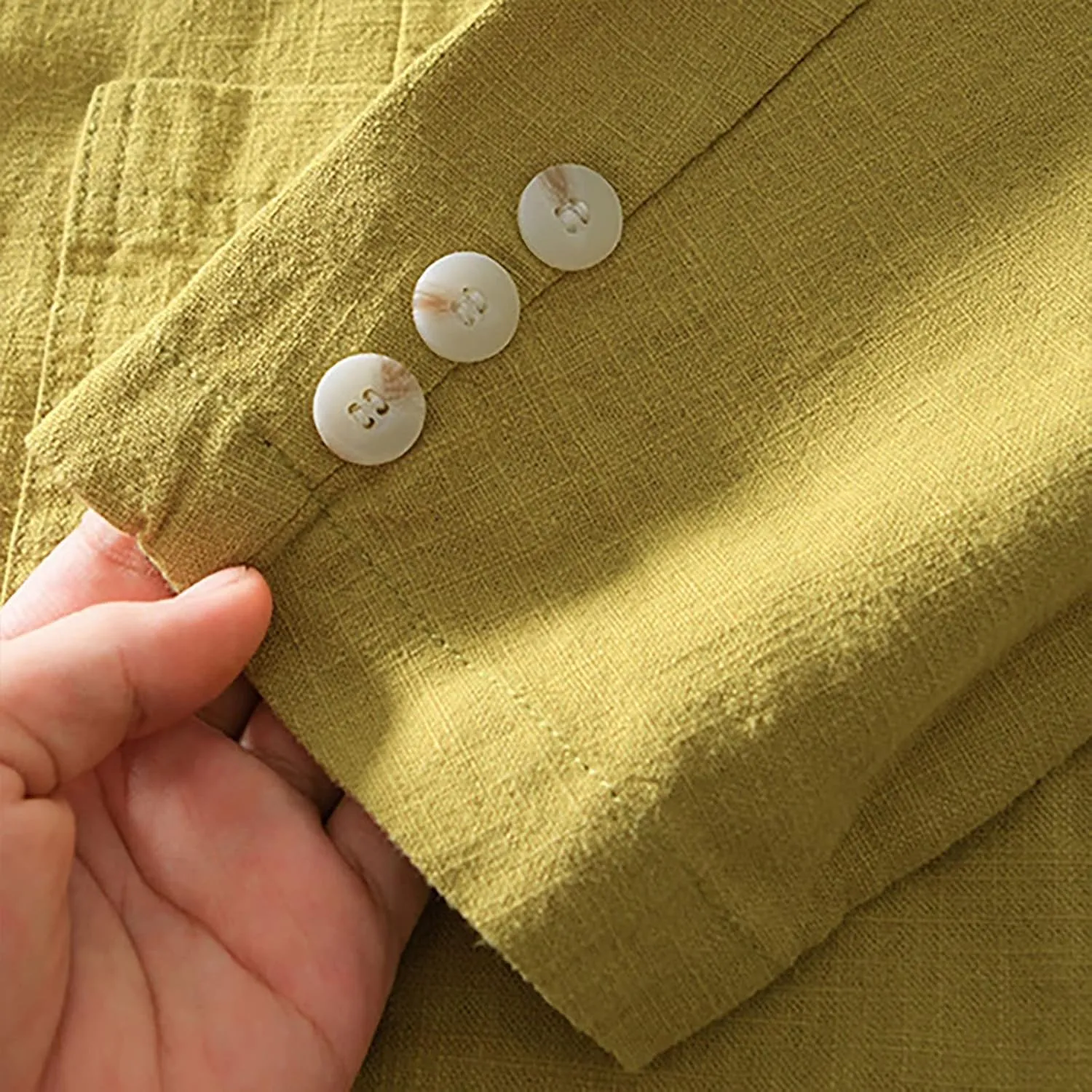 Mens Linen Blazers Slim Fit Lightweight Sport Coats for Men 2 Buttons Unstructured Shirt Jackets with Multi Pockets