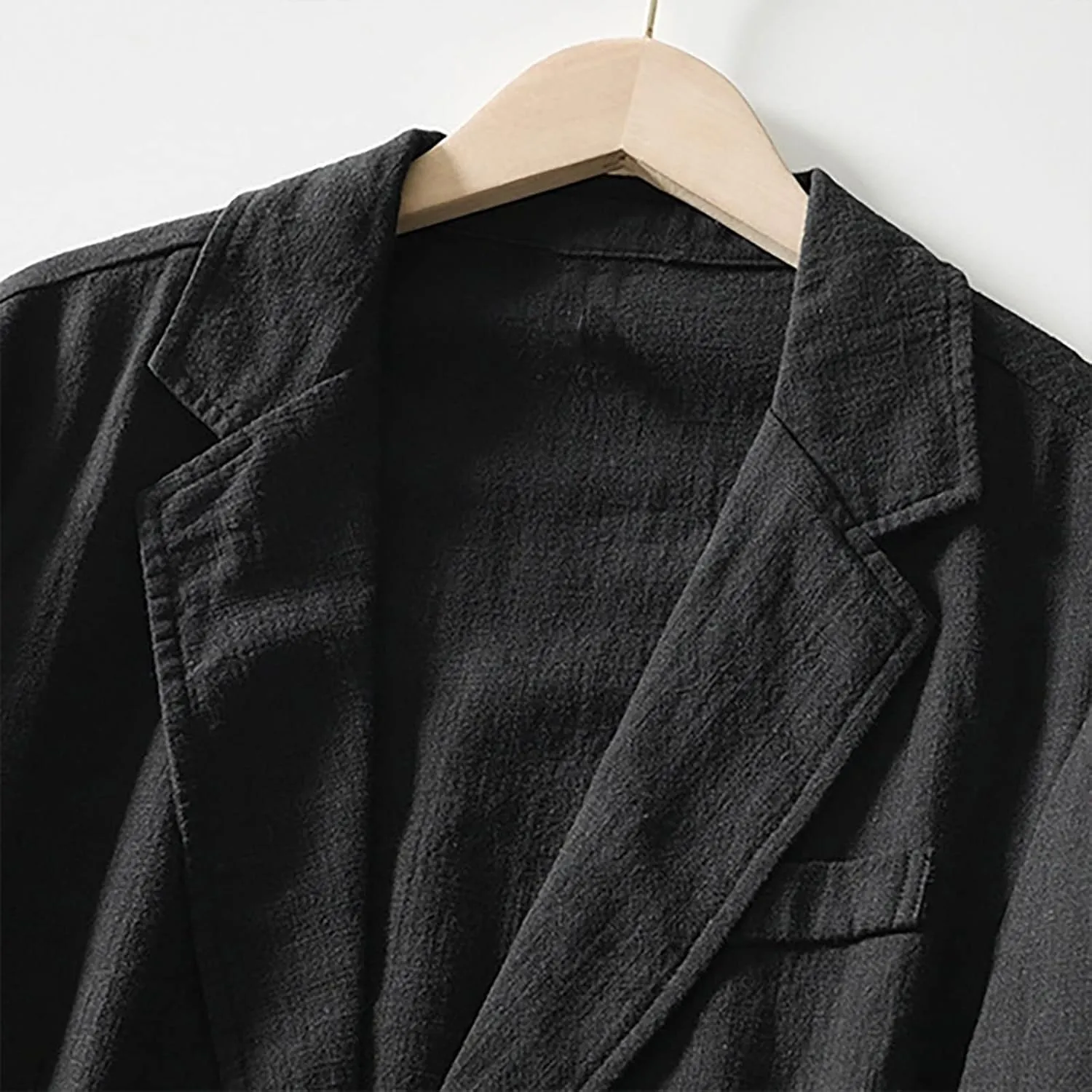 Mens Linen Blazers Slim Fit Lightweight Sport Coats for Men 2 Buttons Unstructured Shirt Jackets with Multi Pockets