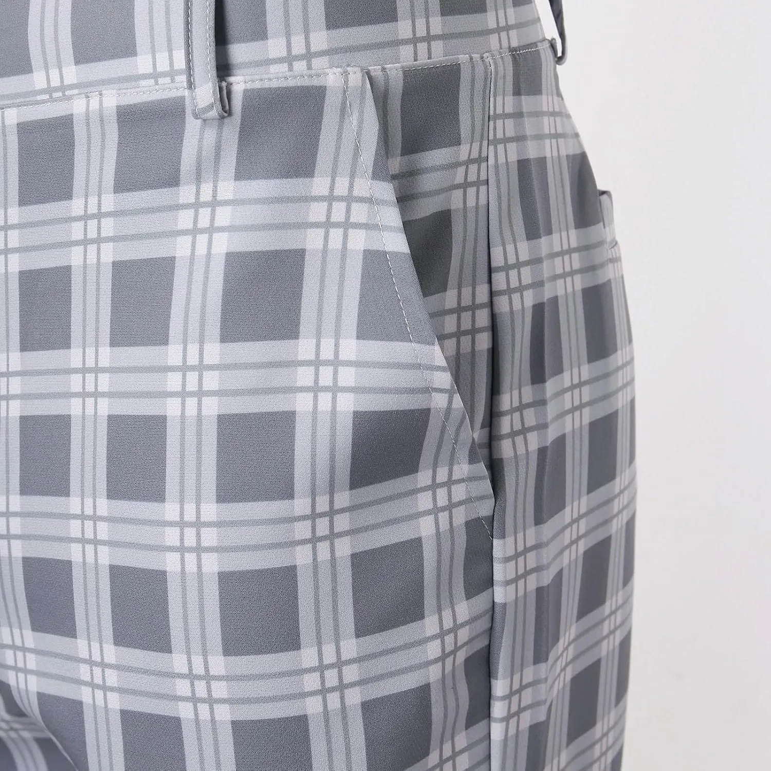 Mens Plaid Stretch Dress Pants Slim Fit Skinny Flat Front Chino Pants Business Casual Checkered Tapered Pants