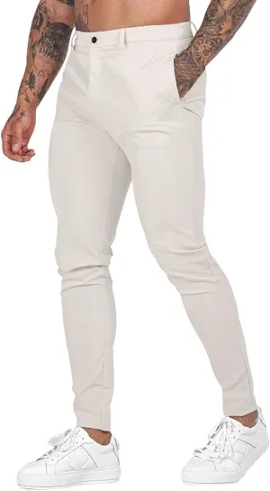 Mens Slim Fit Chino Pants Stretch Lightweight Business Suit Dress Pants Casual Wrinkle Free Quick Dry Work Trousers