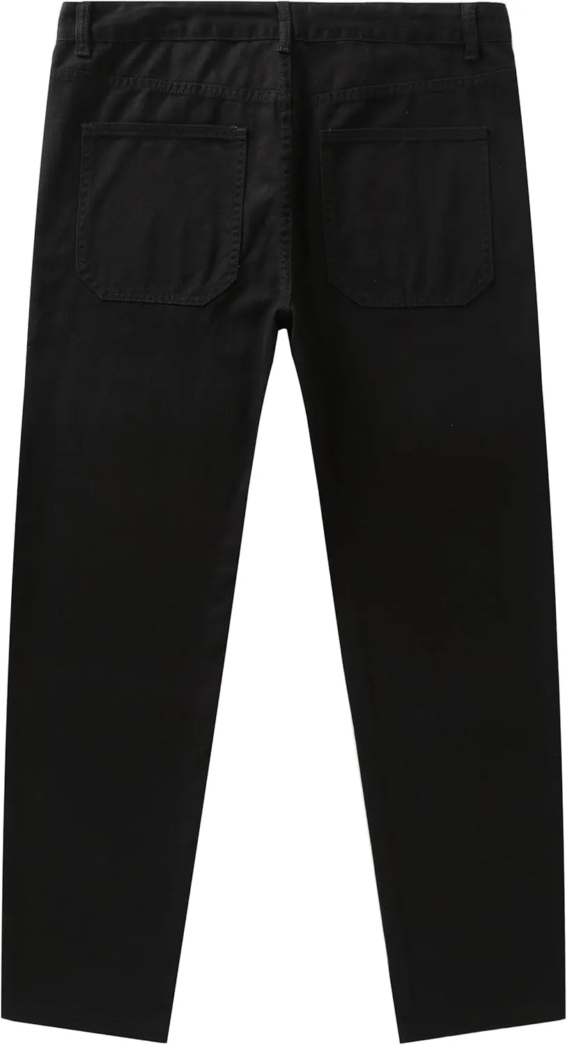 Men's Slim Fit Jean Cut 5-Pocket Non-Stretch Causal Twill Pants