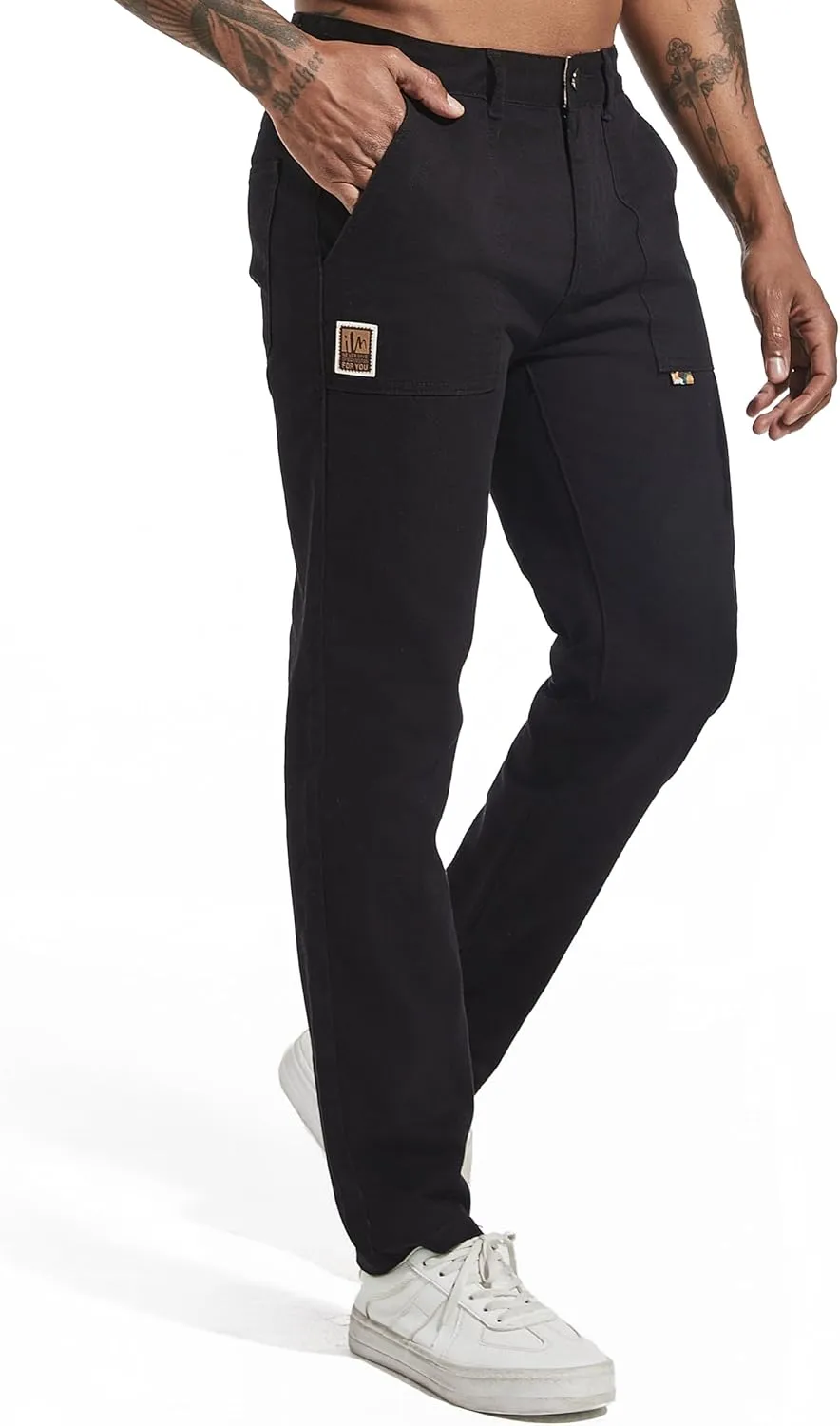 Men's Slim Fit Jean Cut 5-Pocket Non-Stretch Causal Twill Pants