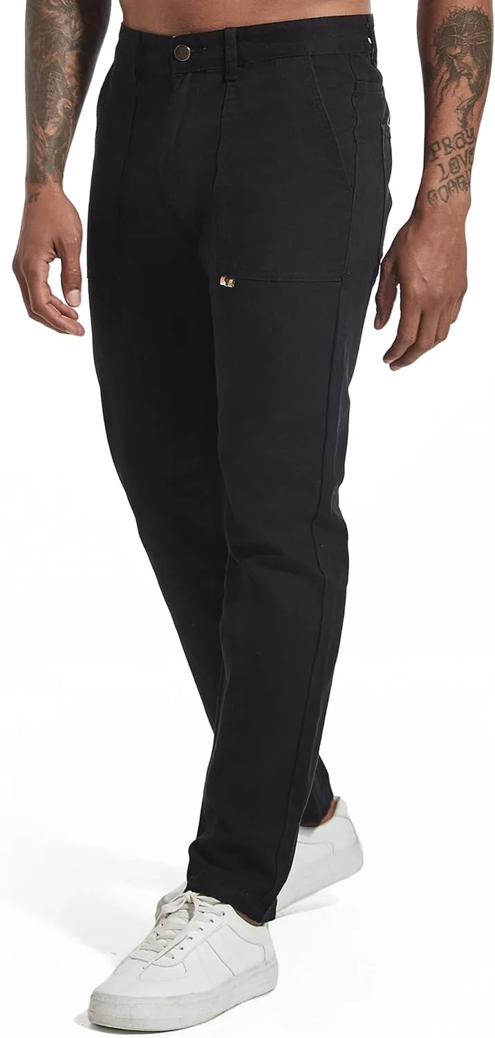 Men's Slim Fit Jean Cut 5-Pocket Non-Stretch Causal Twill Pants