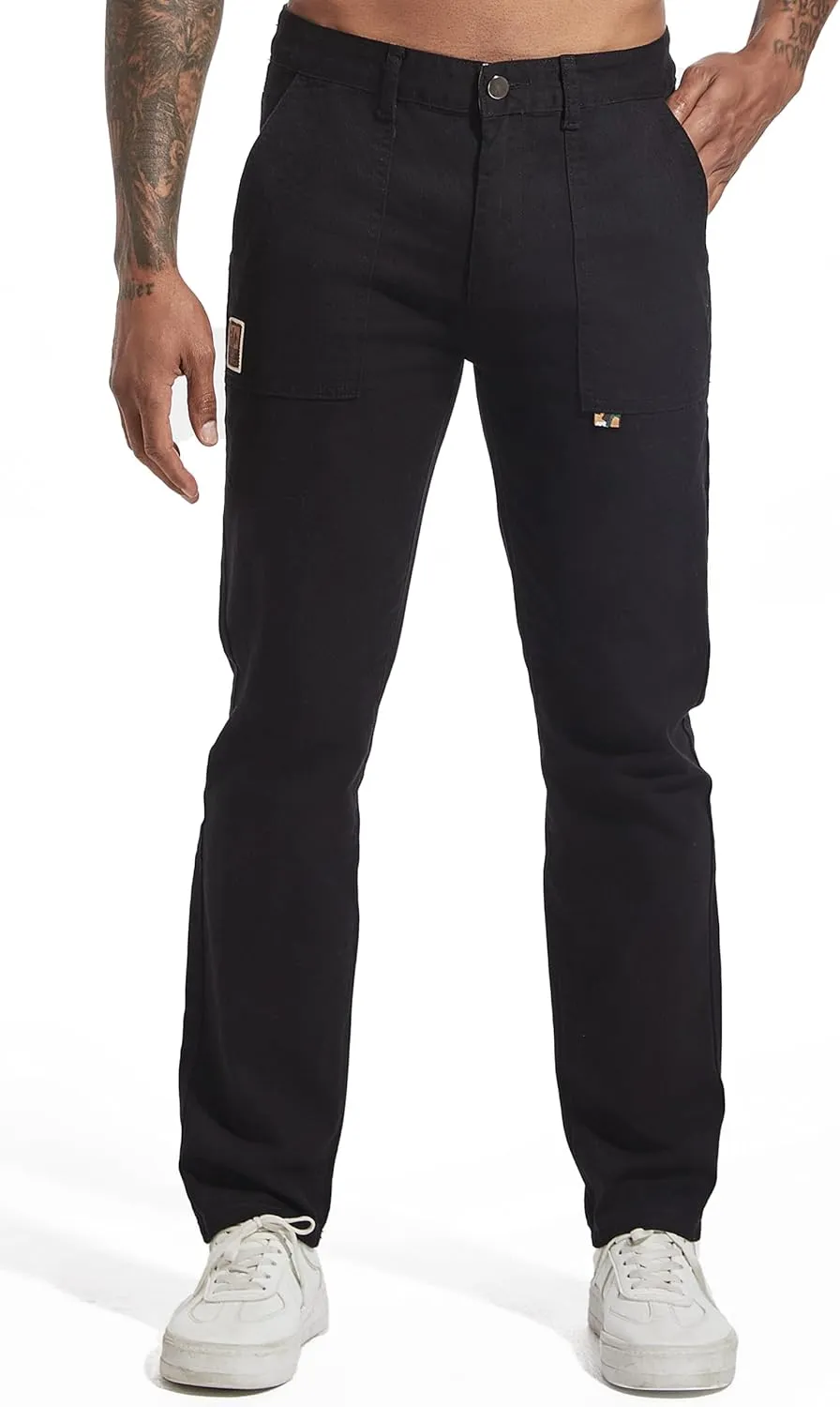 Men's Slim Fit Jean Cut 5-Pocket Non-Stretch Causal Twill Pants