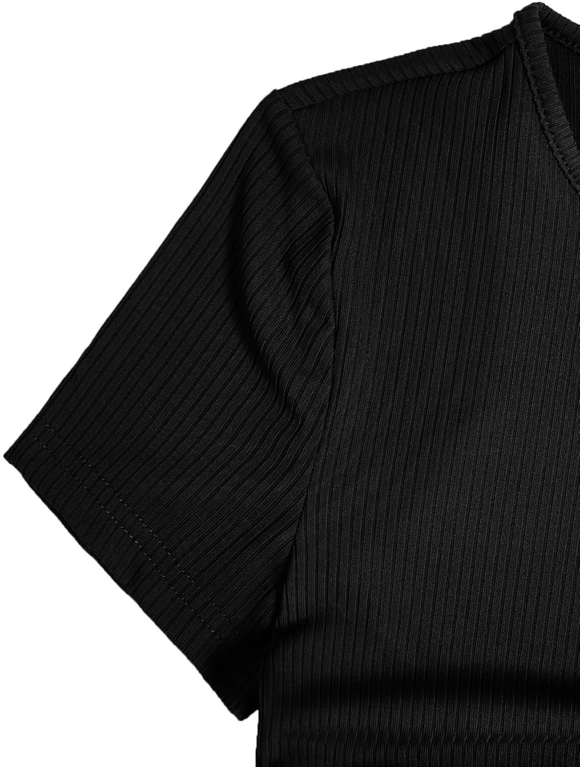 Milumia Women's Casual Rib Knit Short Sleeve Drawstring Ruched Bodycon Mini T Shirt Dress