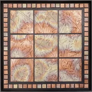 Mounted & Framed Floral Tile