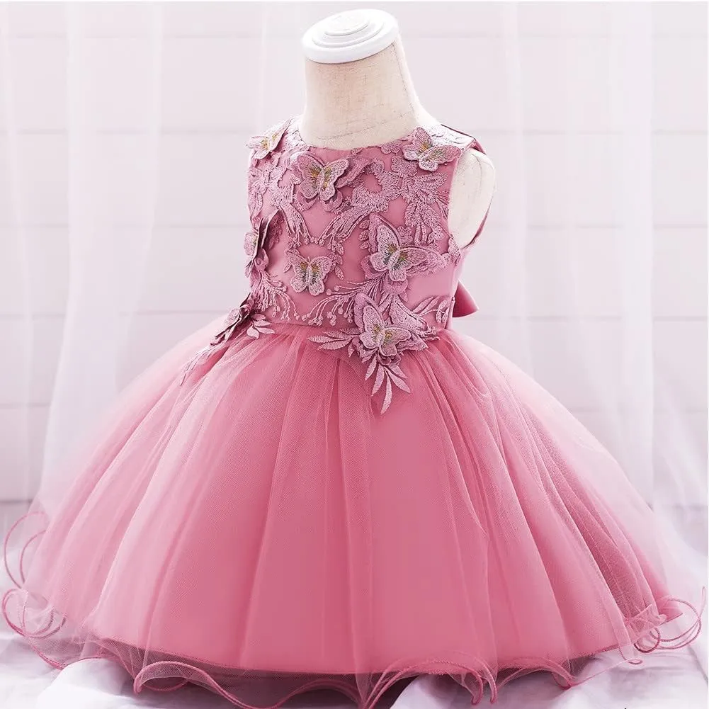MYRISAM Little/Big Girls Butterflies Tulle Dress Princess Embroidery Birthday Pageant Party Flower Girl Wedding Ball Gowns