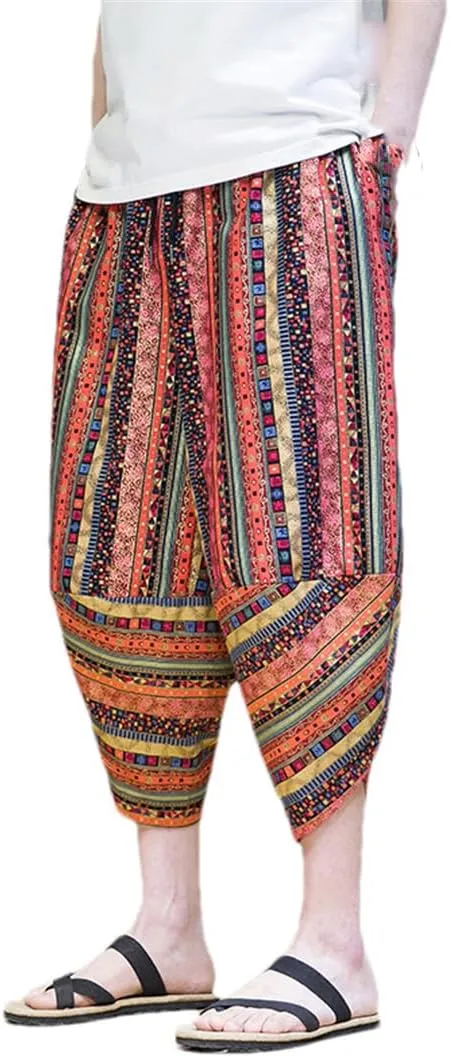 Niiyyjj Summer Men Harem Pants Oversized Man Casual Trousers Elastic Waist Mens Sweatpants Large Size