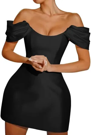 Off Shoulder Short Wedding Dress for Bride A-Line Strapless Satin Prom Homecoming Dresses for Teens Mini Bridal Gowns