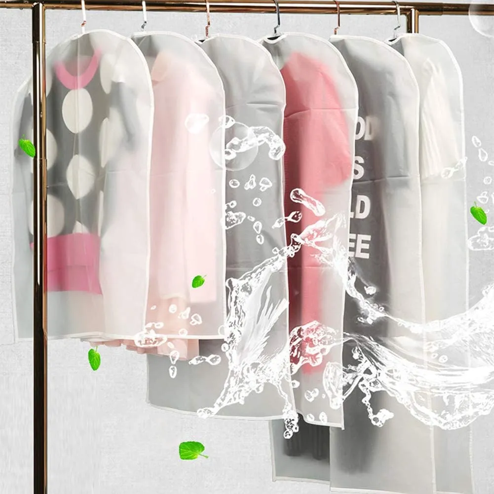 Pack of 5 Dust Covers for Hanging Clothes, Garments, Suits, Coats, Protection, Wardrobe, Storage Bag (60 x 120 cm (Large Size))
