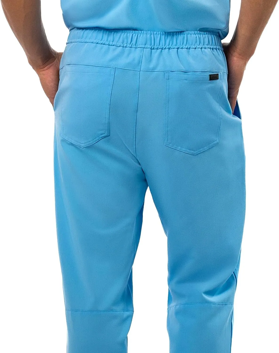 Peelz Ted 4-Pocket Jogger Scrub Pants for Men - Elastic Waistband, Drawstring Tie, Soft Men's Scrubs, Slim Fit