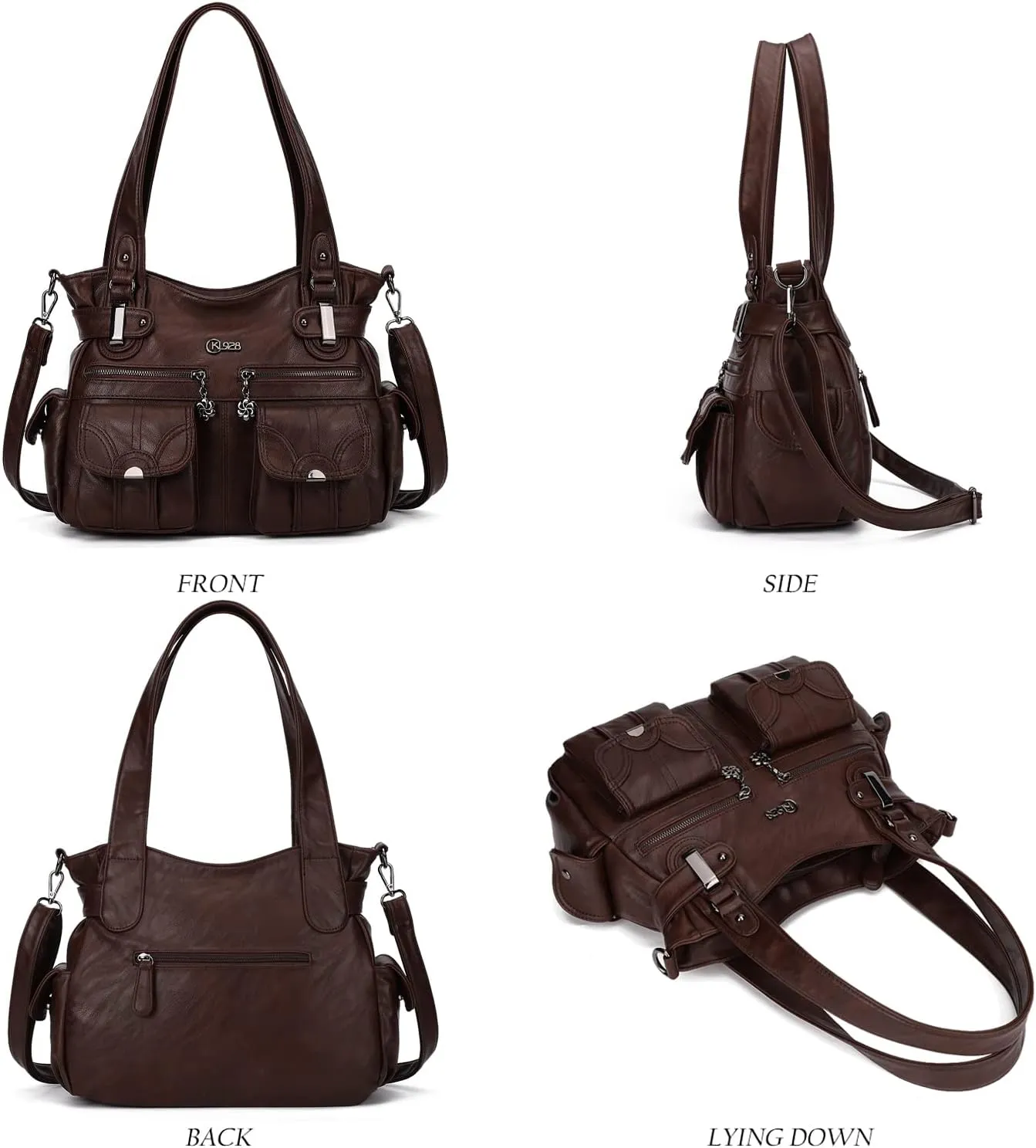 Purses and Handbags for Women Large Hobo Shoulder Bags Soft PU Leather Multi-Pocket Tote Bag